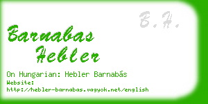 barnabas hebler business card